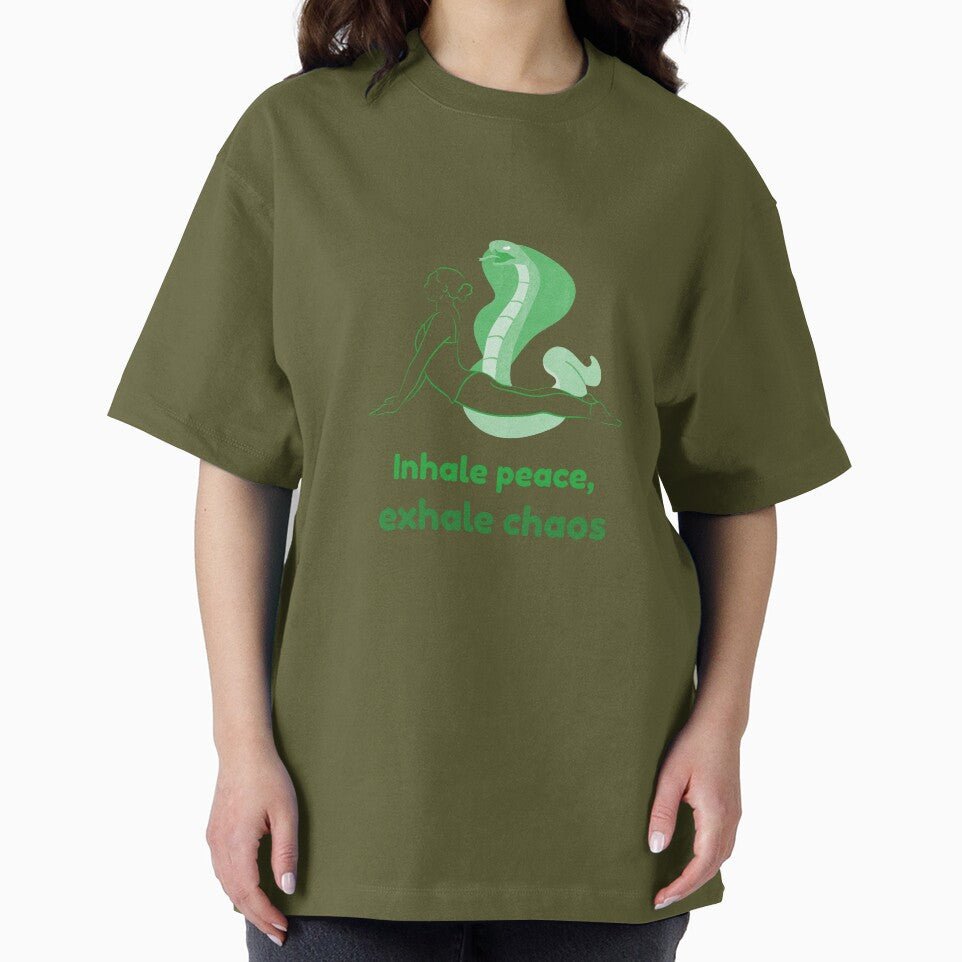Cobra Yoga Pose Bhujangasana – Inhale Peace Exhale Chaos Mindfulness Yoga Design by WellspringXflow