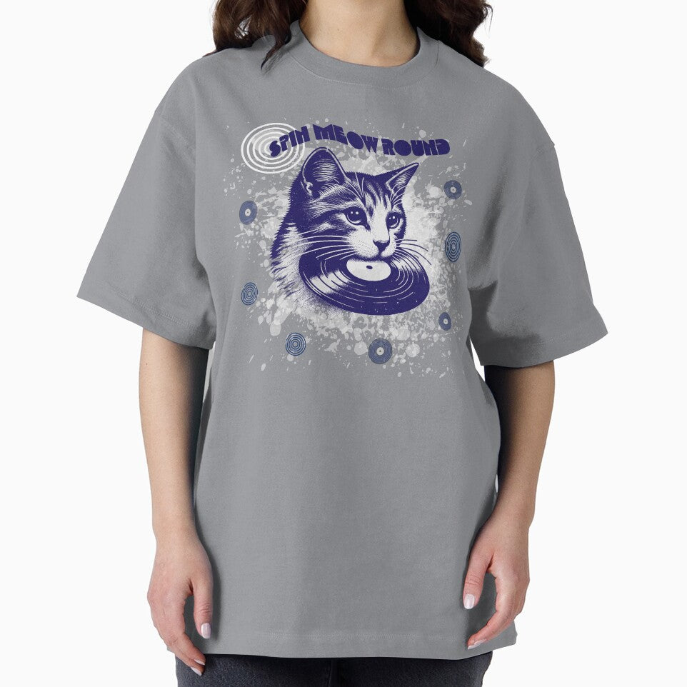 Spin Meow Round – Funny Cat Vinyl Record Music Lover Design by Sachie's Studio