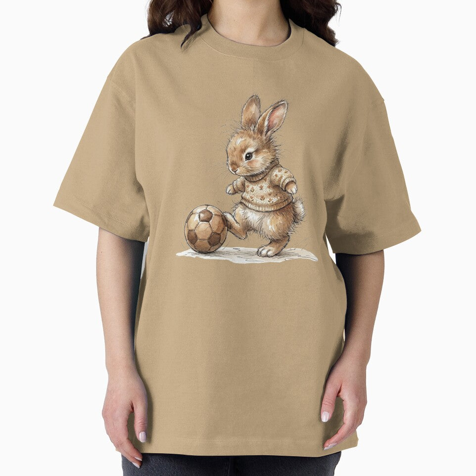 Cute Watercolor Bunny Rabbit Kicking Soccer Ball Art by BreezifyDesignStudio