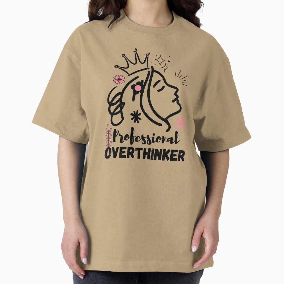 Professional overthinker attractive design, funny t-shirt and hoodie for White and light color by Aycon