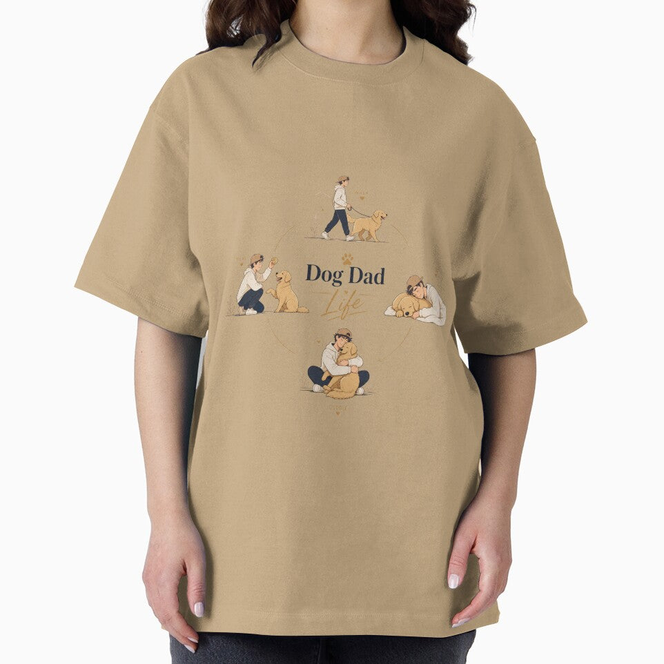 Golden Retriever Dog Dad Life Cycle Kawaii Lifestyle T-Shirt by Ashley critters