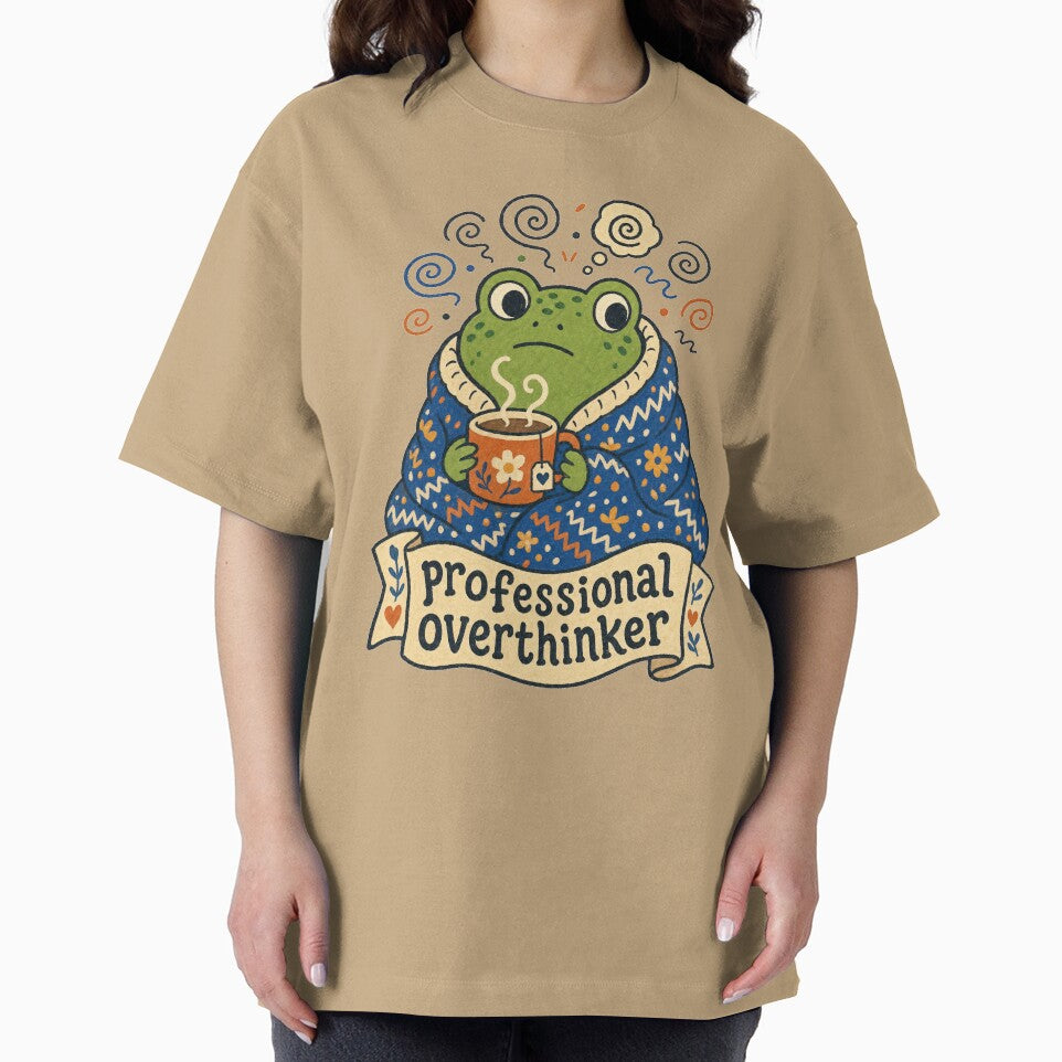Professional Overthinker Cozy Frog by VisualArtsOasis