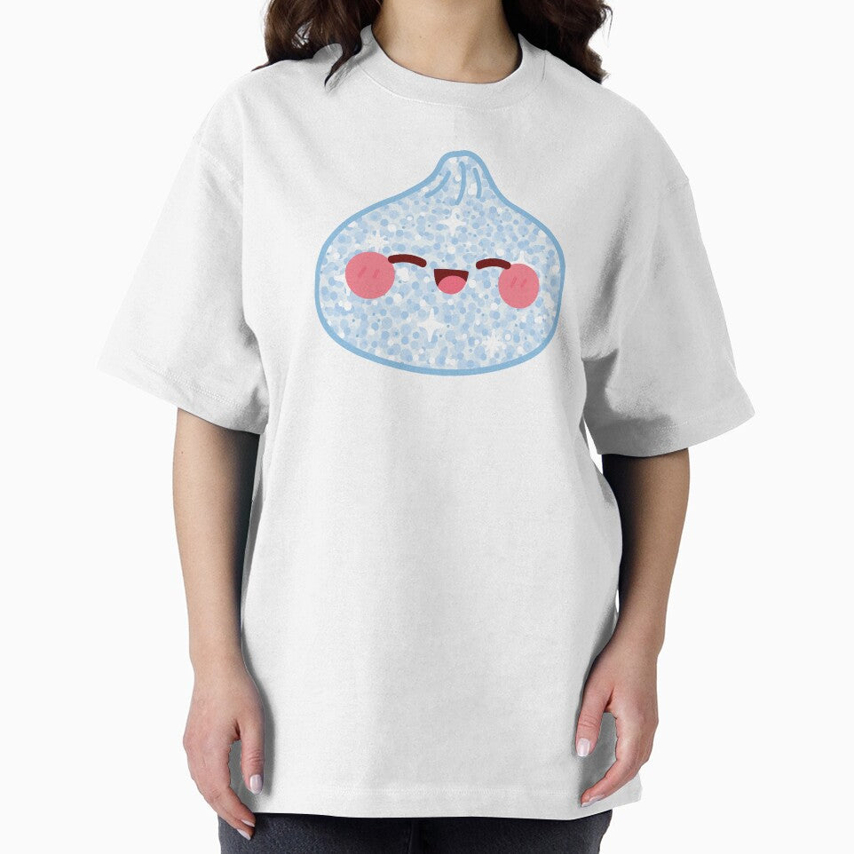 Kawaii Blue Glitter Squishy Dumpling – Cute Food Character Design by EmeraldeaArt
