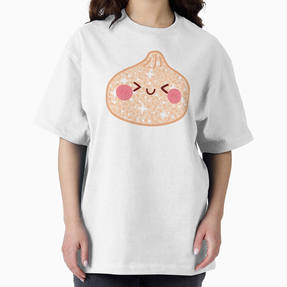 Peach Orange Gold Glitter squishy Dumpling – Cute Kawaii Food Character Design by EmeraldeaArt