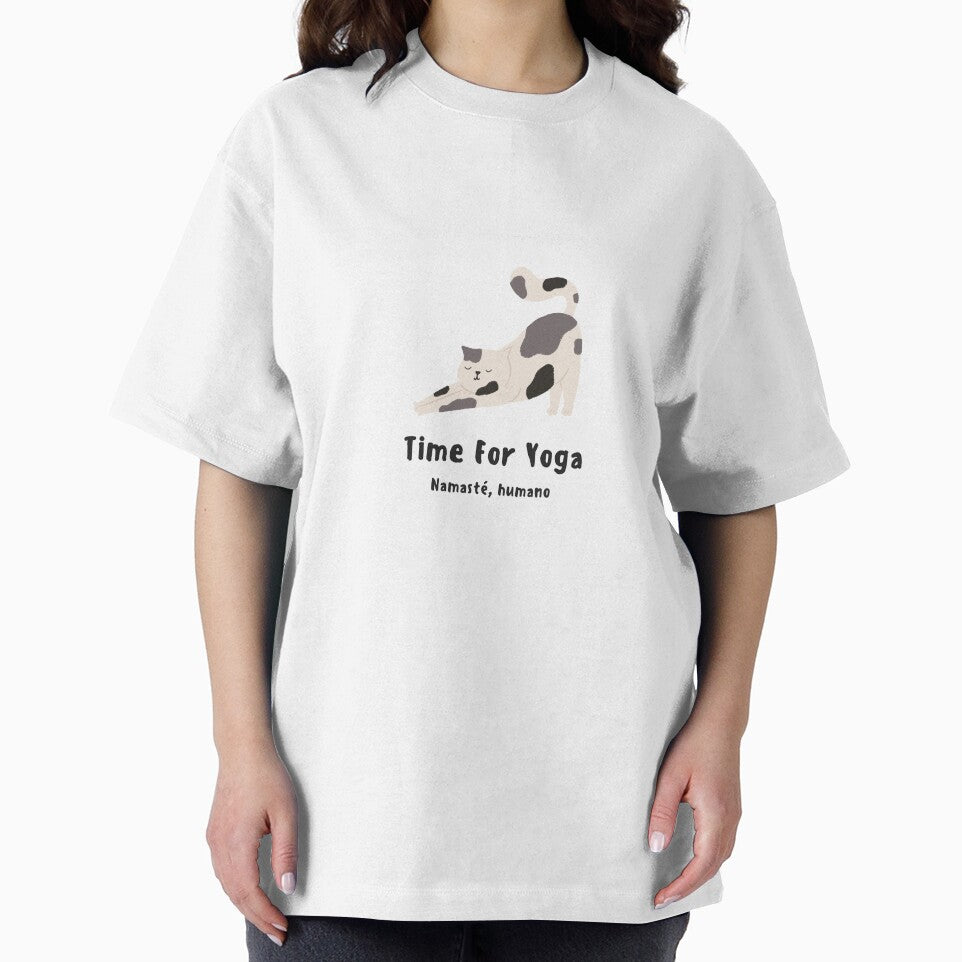 Time for Yoga Human Namaste - Funny Stretching Cat by JohnWar