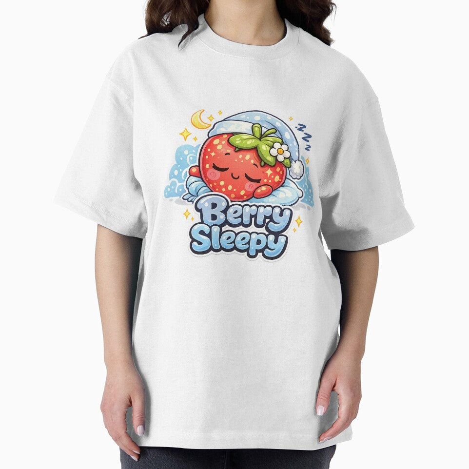 Berry Sleepy – Kawaii Strawberry Asleep Under the Moon | Cute Character by apanoracar