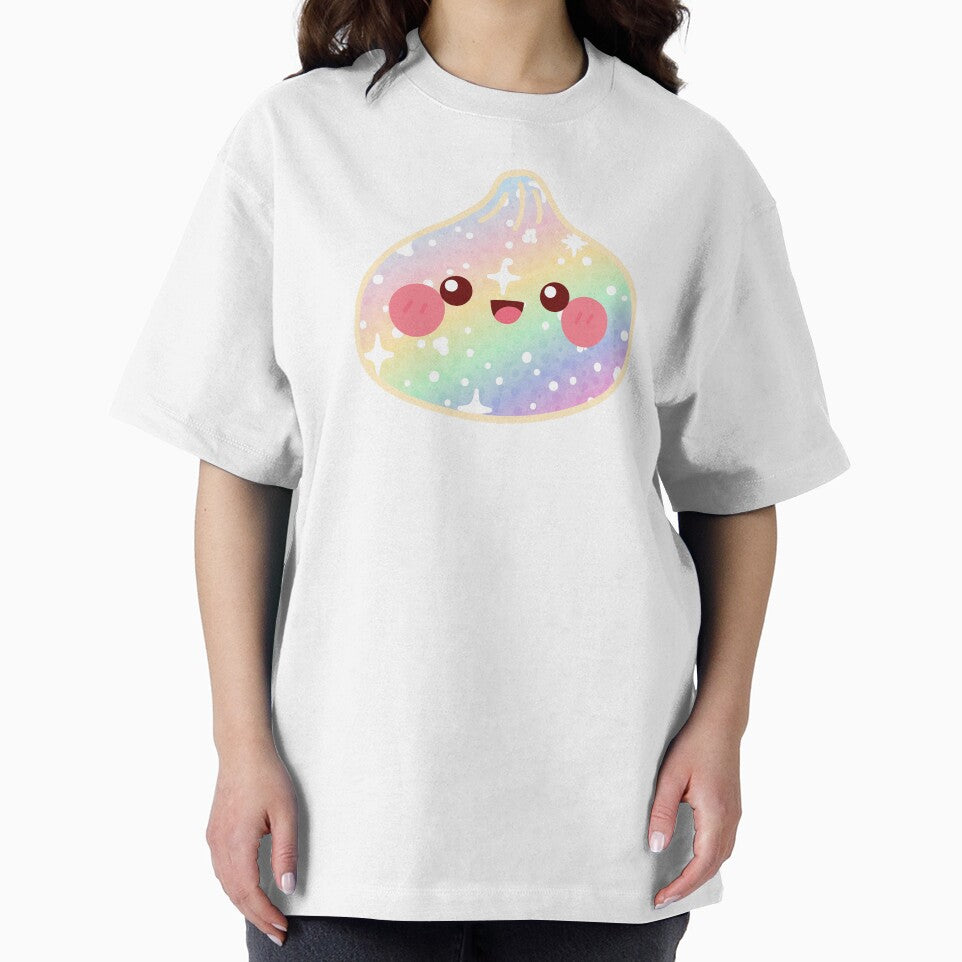 Kawaii Rainbow Glitter Squishy Dumpling – Cute Food Character Design by EmeraldeaArt