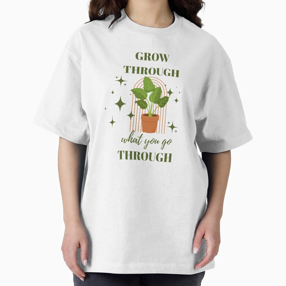 Grow Through What You Go Through Plant Lover Motivational Design by vibecraft_studio2