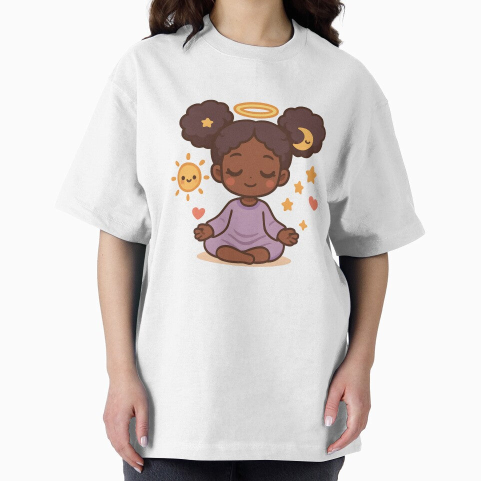 Kawaii Afro Meditation Girl | Cute Spiritual Afrocentric Anime Art by OsasChild