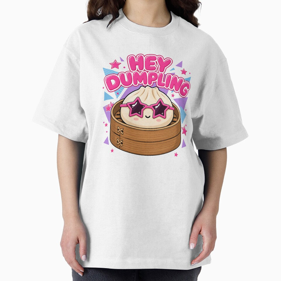 Hey Dumpling – Kawaii Dim Sum in Bamboo Steamer with Retro Star Sunglasses by EmeraldeaArt