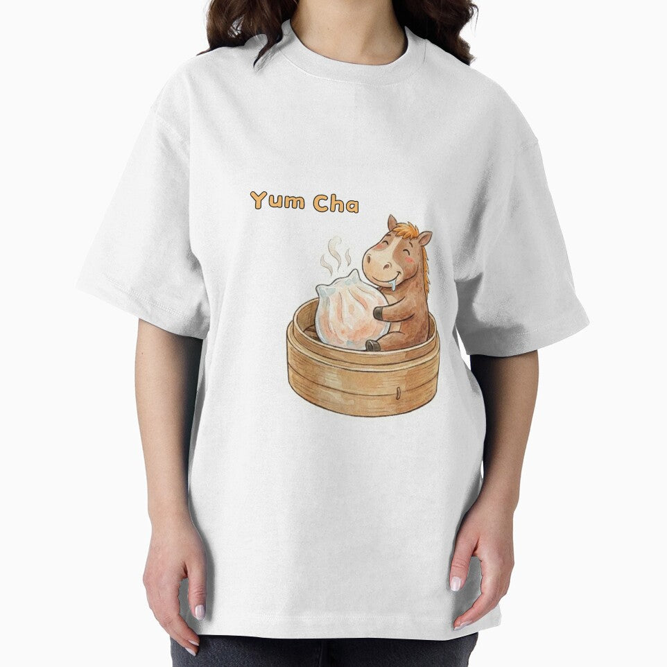 Yum Cha Lover - Cute Horse in Dim Sum Basket by NicoleLeung028