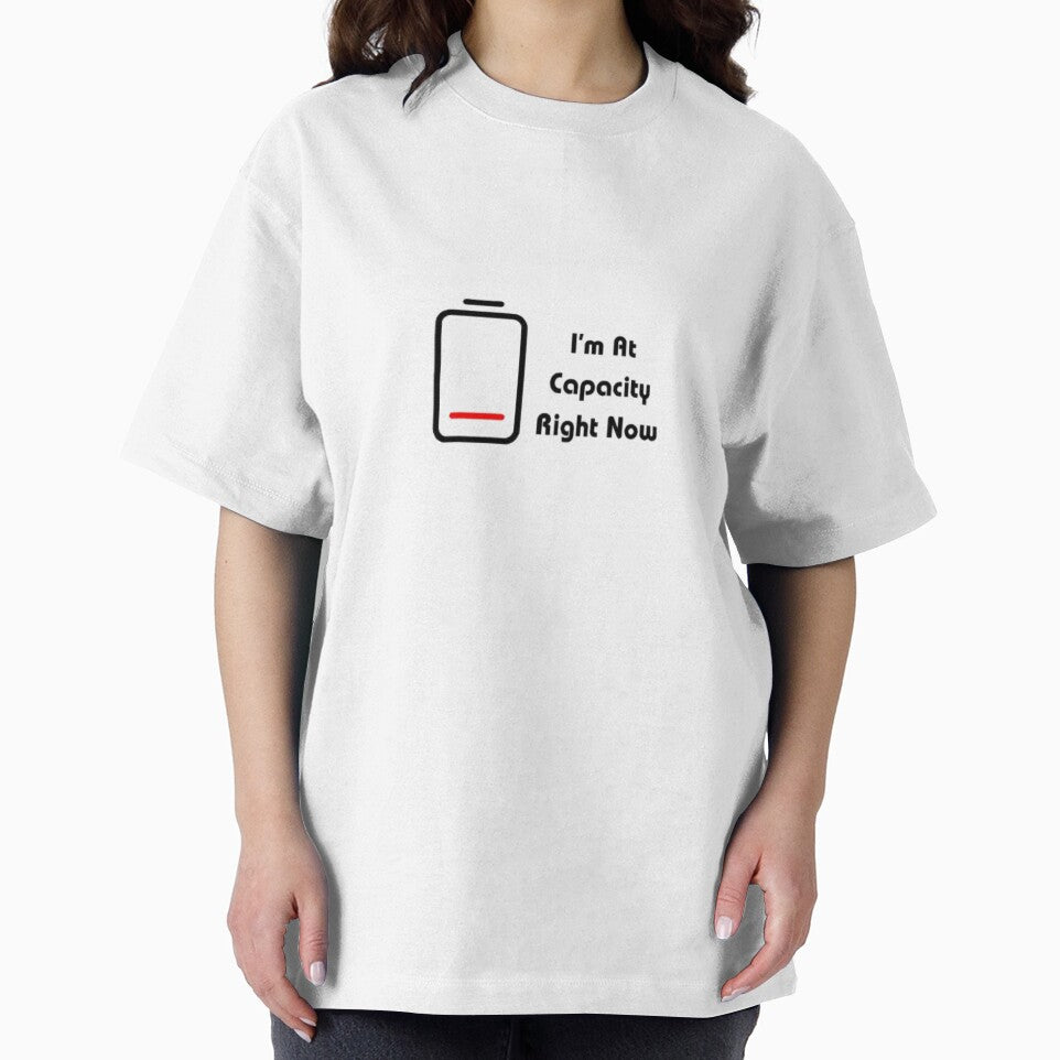 At Capacity - Minimalist Corporate Burnout Quote by Akira Design Store