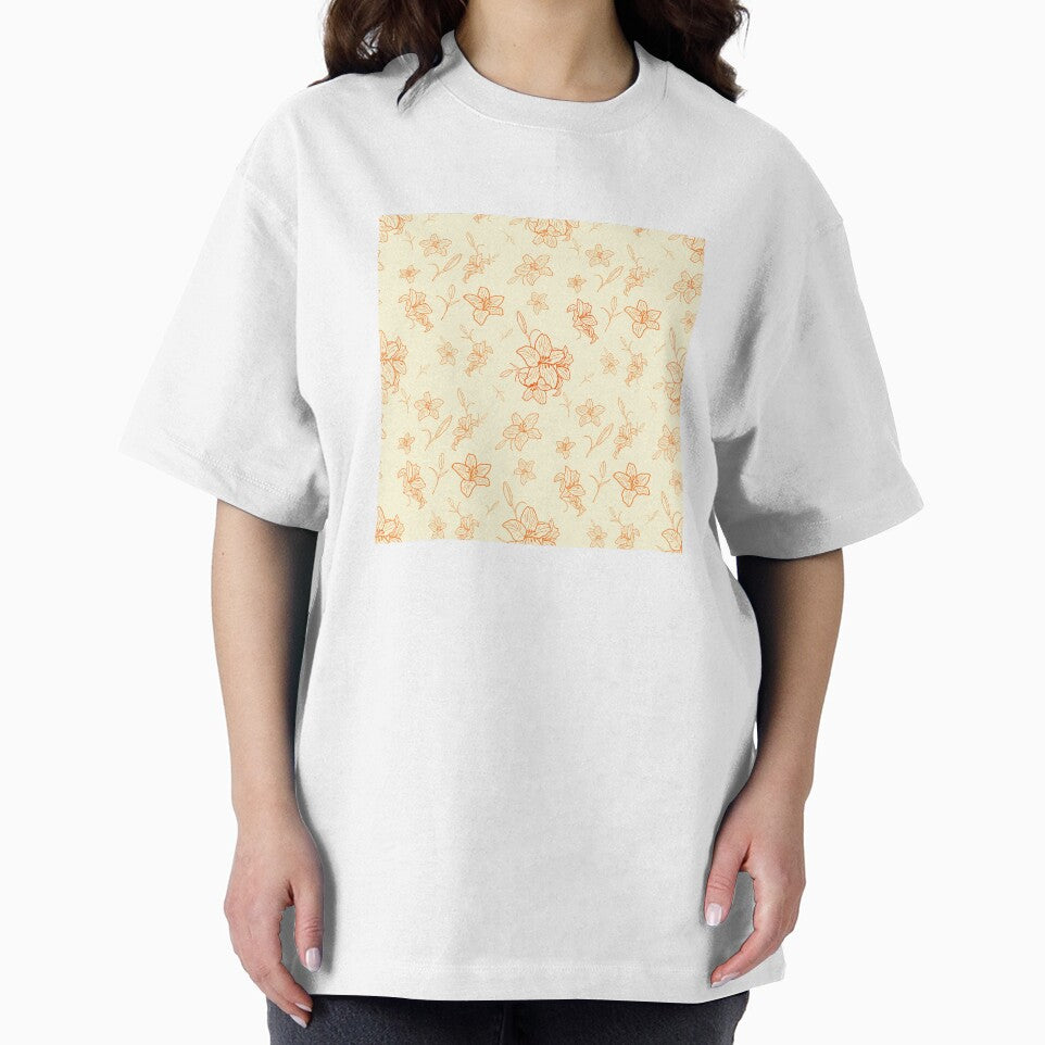 Bohemian peachy and creamy pastel Floral Line Pattern by Yana Mustafina | Boho Soulful Designs