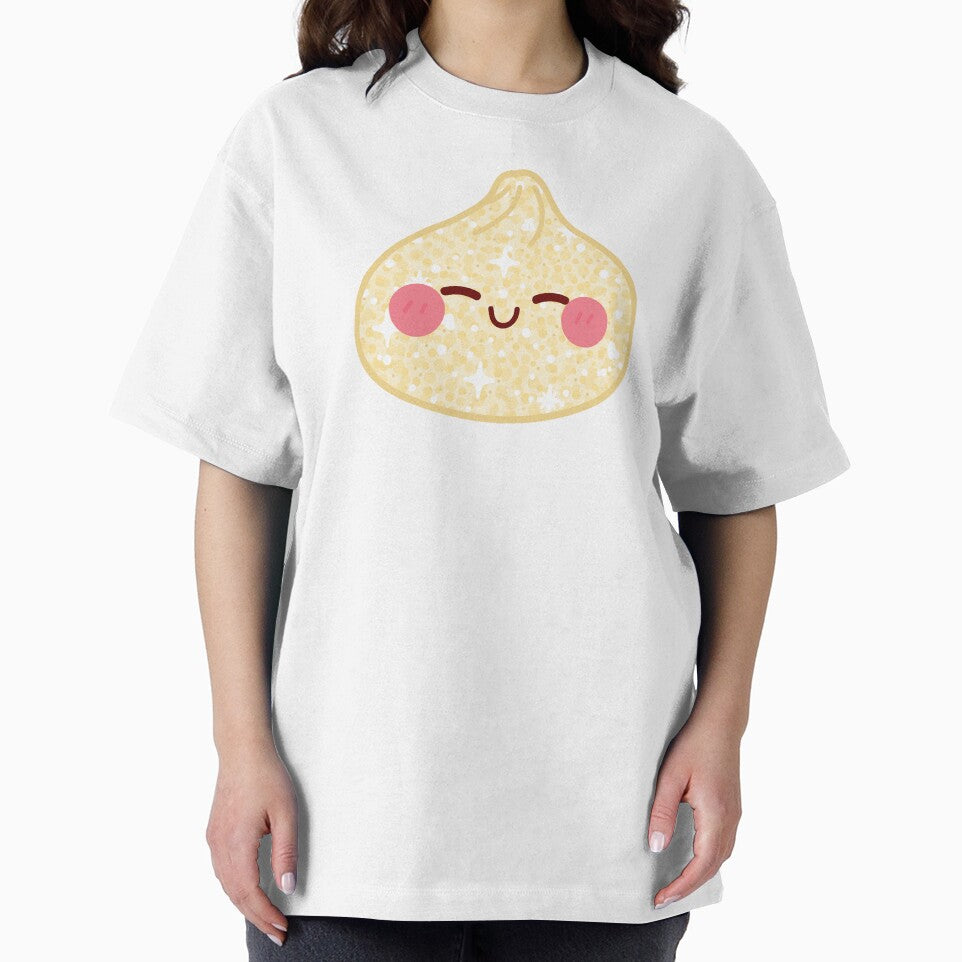 Kawaii Light yellow Golden Glitter Squishy Dumpling – Cute Food Character Design by EmeraldeaArt