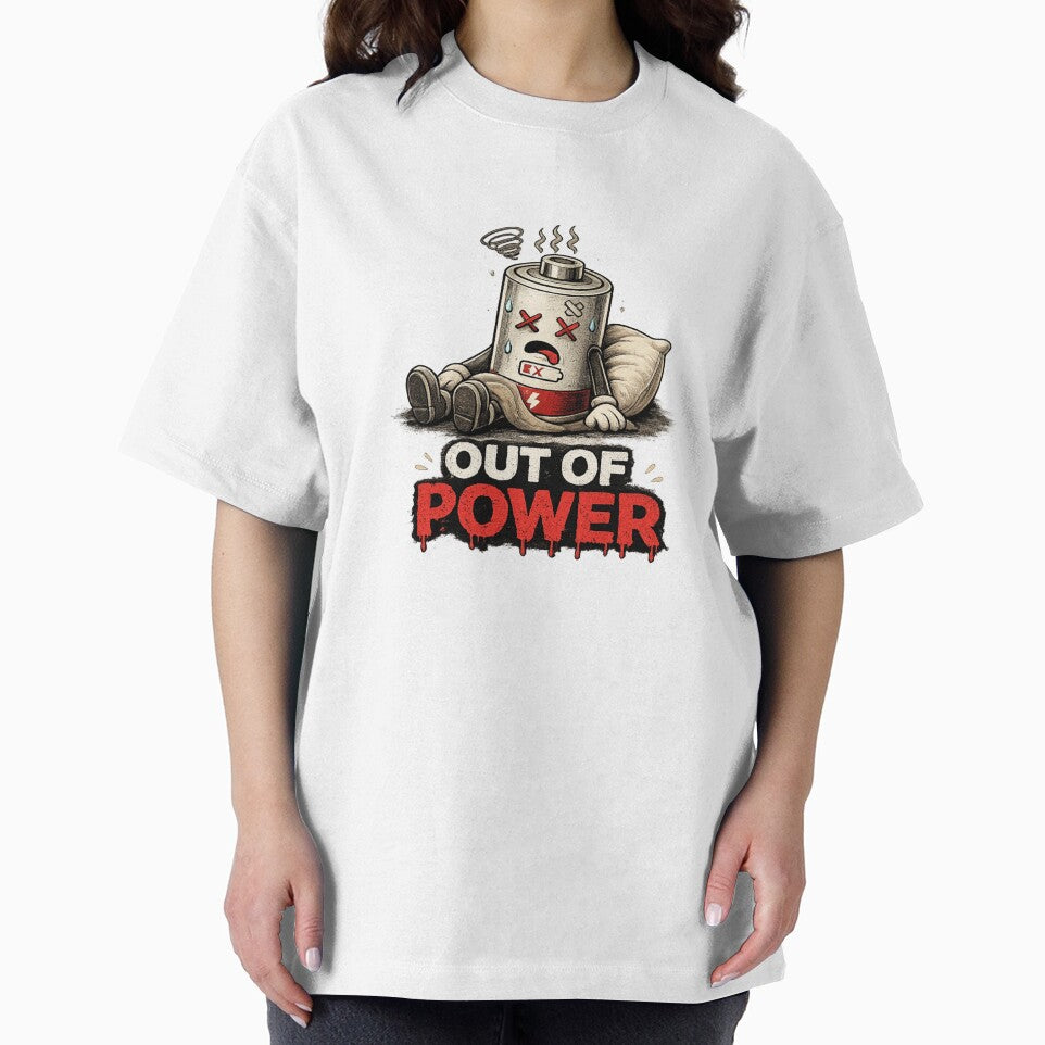 Out of Power Shirt – Dead Battery Tee by DesignTeamHub