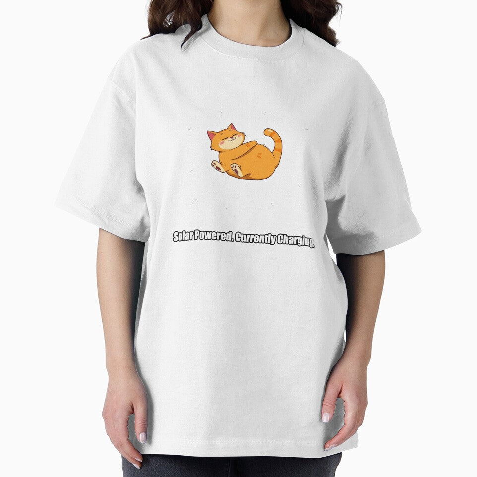 Orange Cat - Solar Powered Currently Charging - Funny Sunbathing Cat Gift by pawdrops