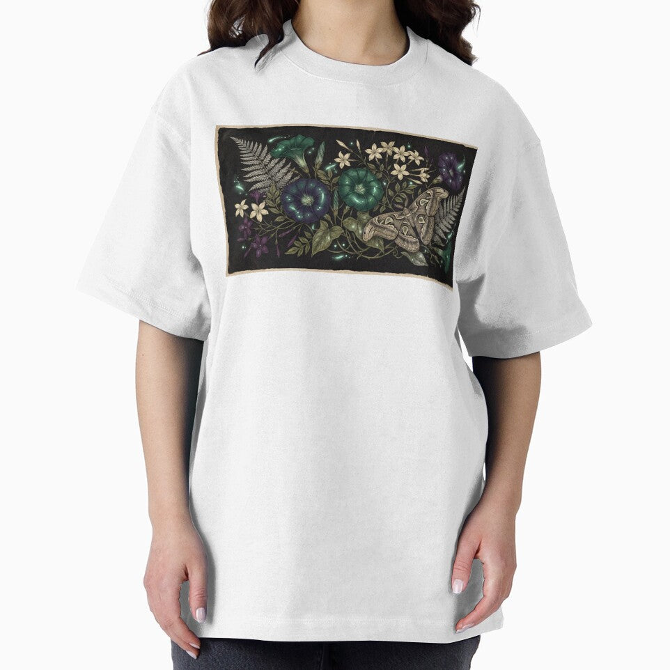 Midnight Garden Dark Academia Floral Moth Art by KuroAtelier