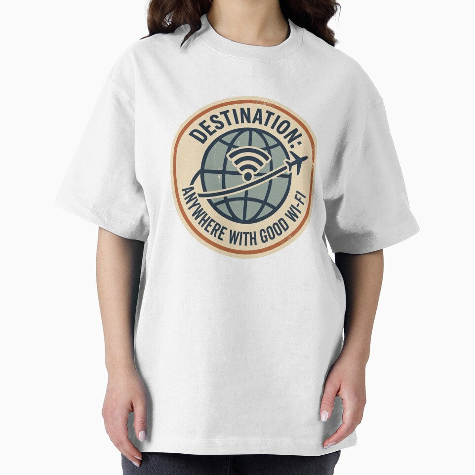 Retro Destination Anywhere with Good Wi-Fi Travel Sticker- Laptop & Suitcase Stickers for Travelers by asumintjapan1