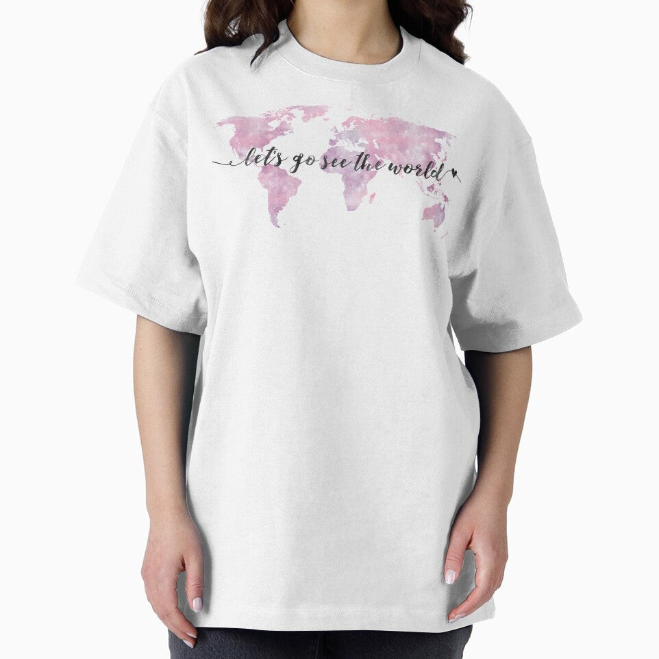 Let's Go See The World | Purple Watercolor World Map | Wanderlust by ABdigitaldesign