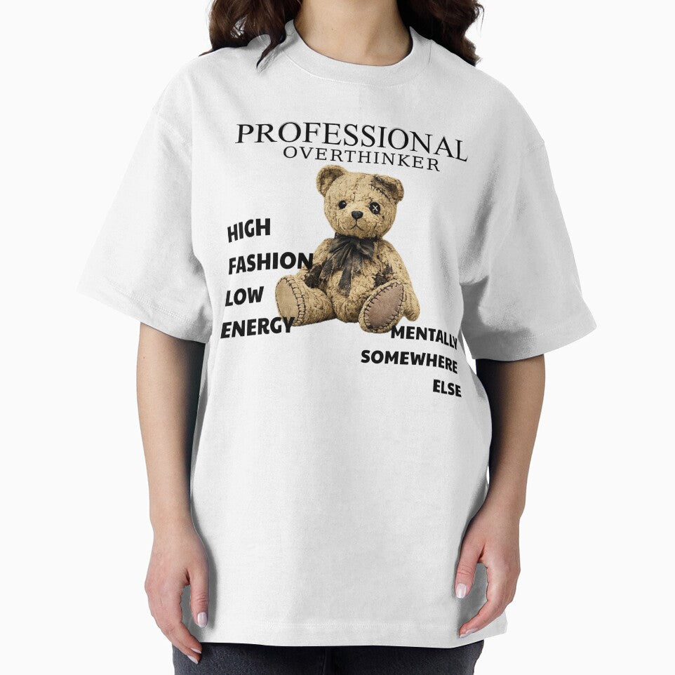 Professional Overthinker High Fashion Teddy Bear by Vaelora