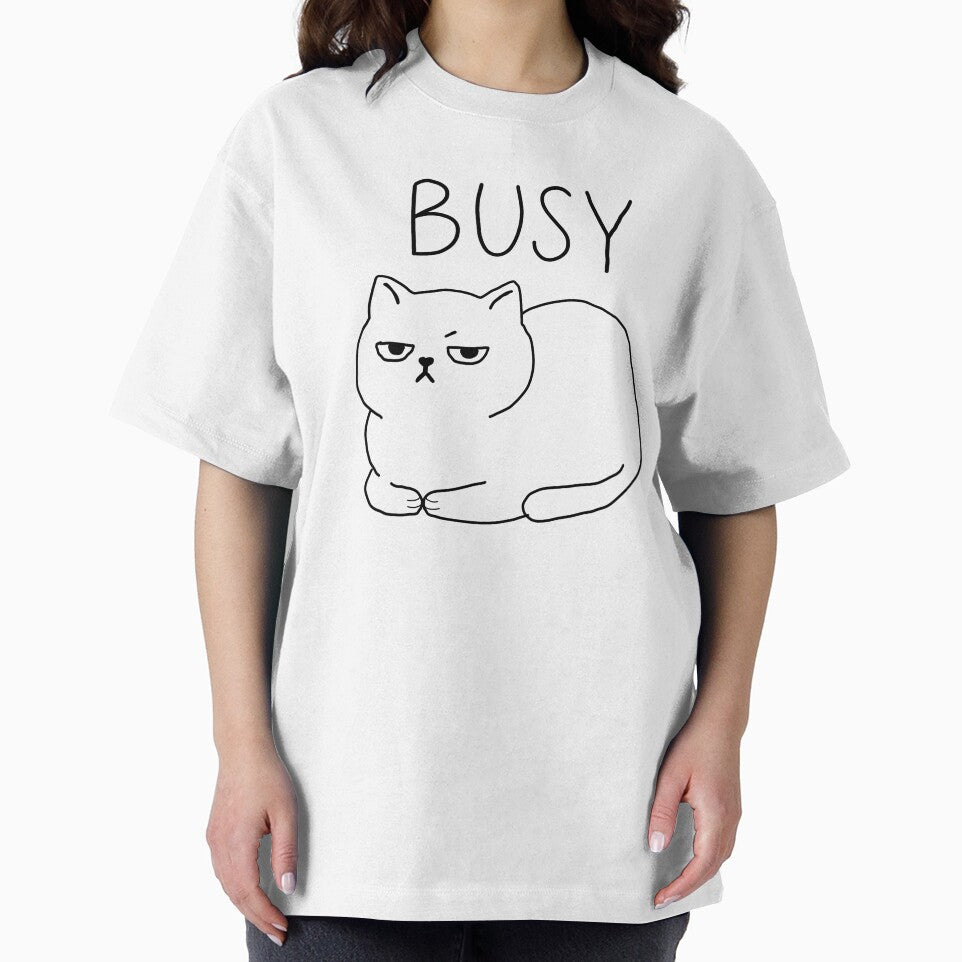 Busy Cat Loaf | Funny Minimalist Cat Line Art by Crestly Creatives