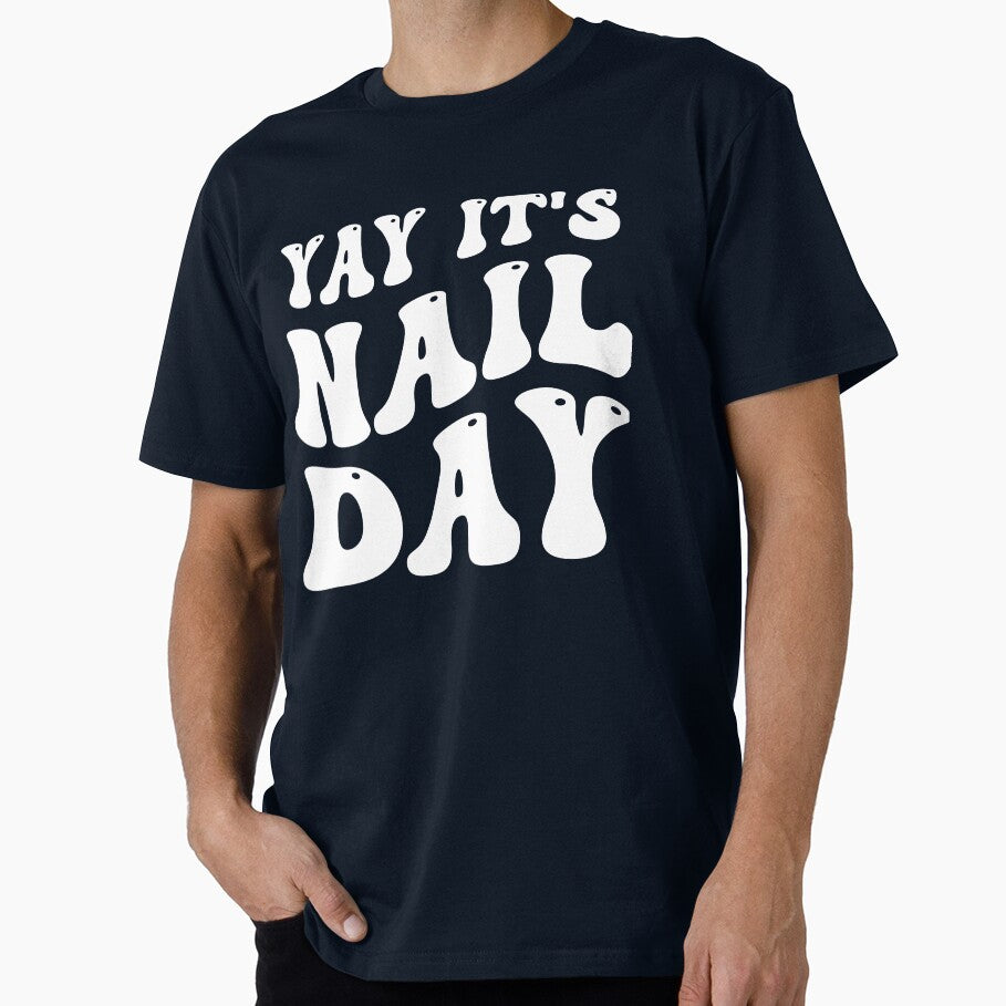 wavy yay it's nail day nail tech nail polish art groovy by joy4shirt