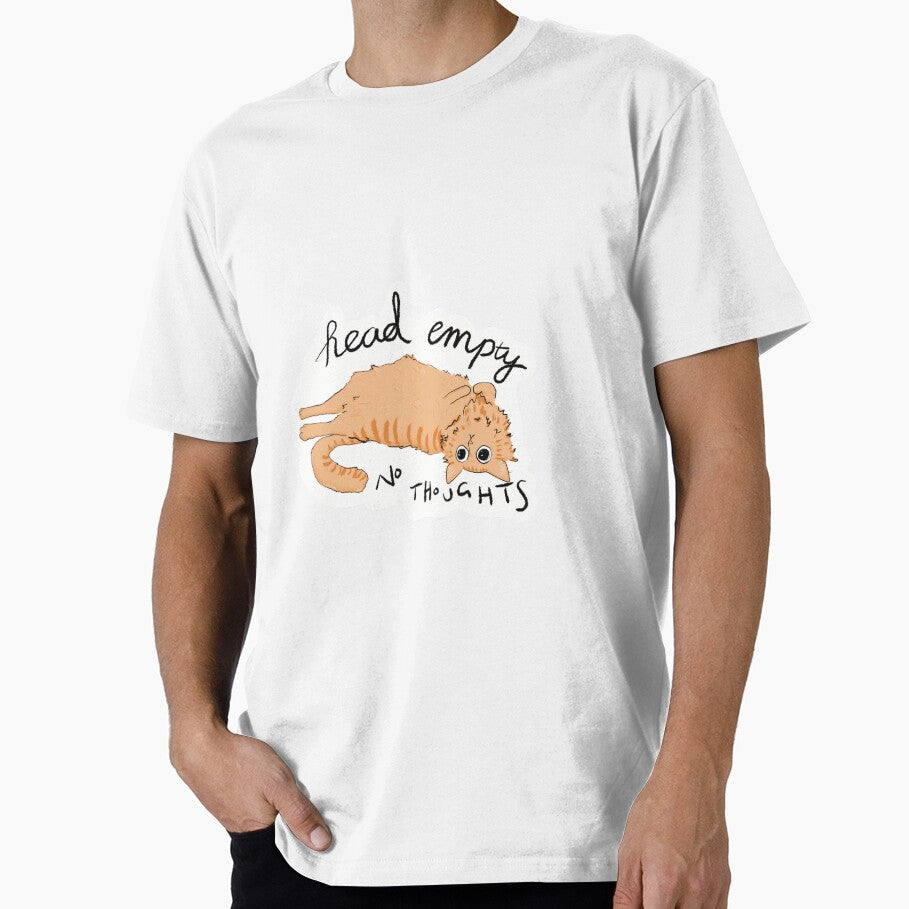 head empty - no thoughts, orange cat by a little  bit feral