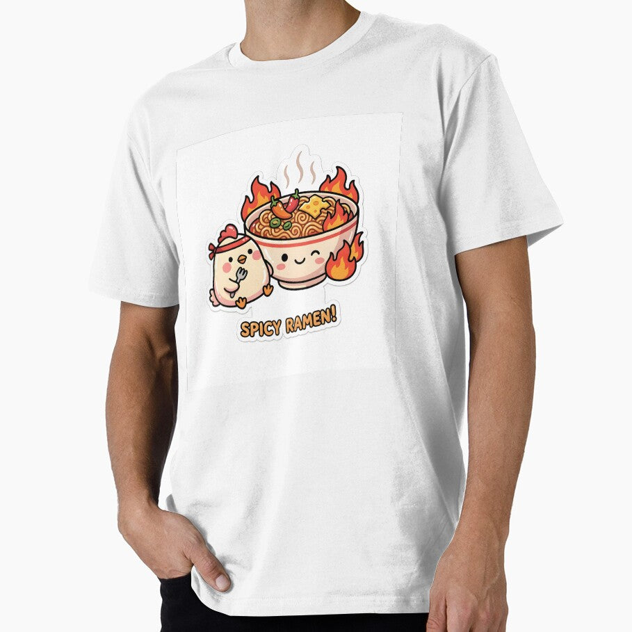 Cute Kawaii Fire Noodles Spicy Ramen Korean Chicken Sticker by KooksStudio