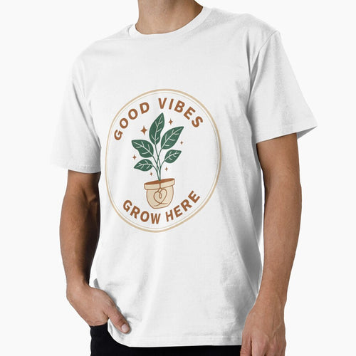 "Good Vibes Grow Here" Botanical Plant Quote Sticker by DraftNDreamShop