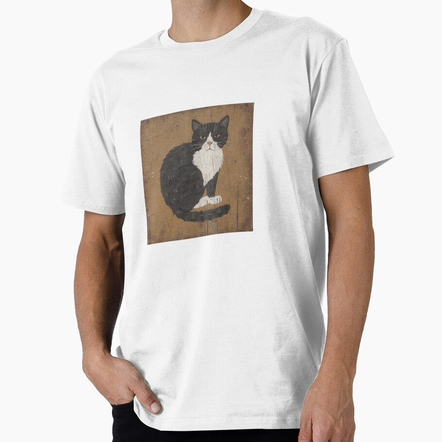 Tuxedo Cat Curled Into a Loaf Folk Art by PictorialWhimsy