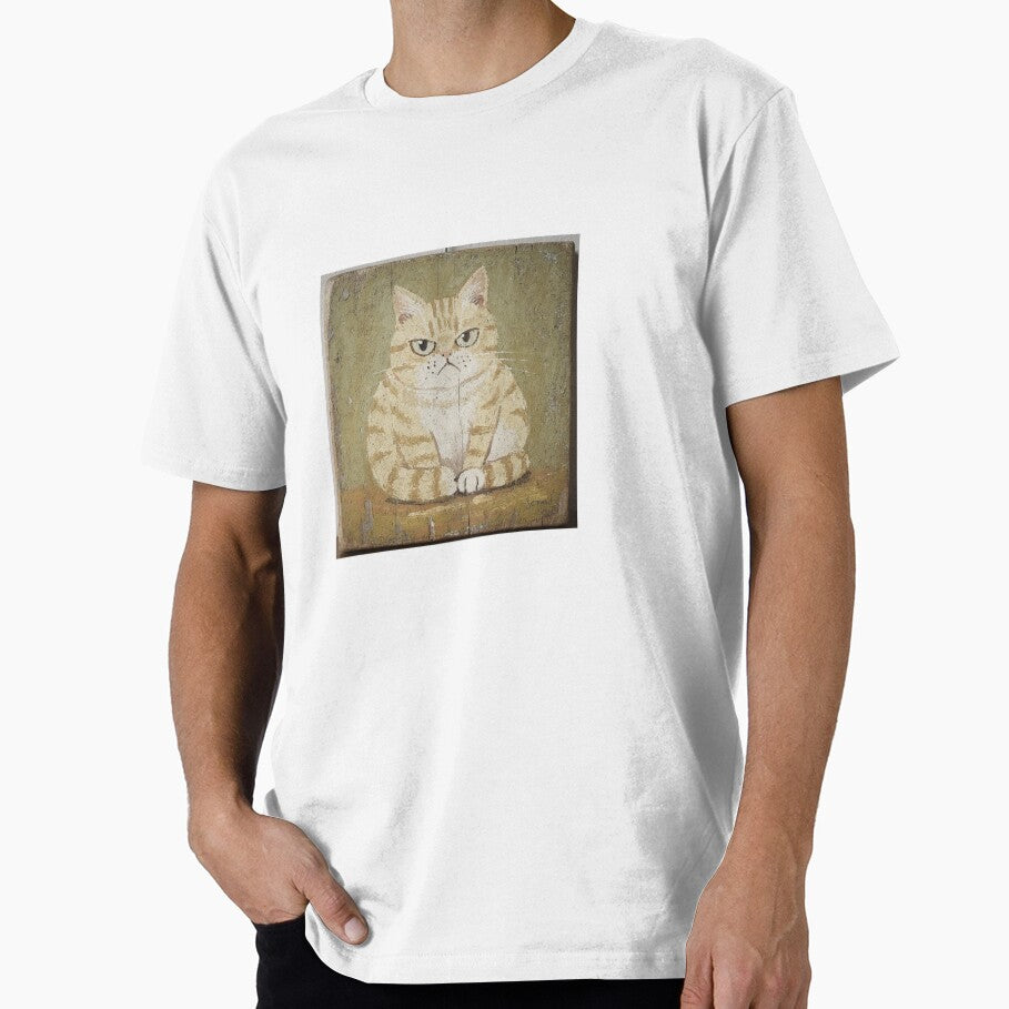 Grumpy Cream Tabby Loaf Folk Painting by PictorialWhimsy