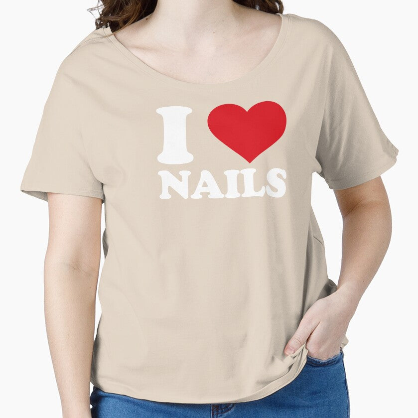 I Love Nails – White Design with Red Heart for Nail Art Fans by EmeraldeaArt