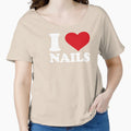 I Love Nails – White Design with Red Heart for Nail Art Fans by EmeraldeaArt