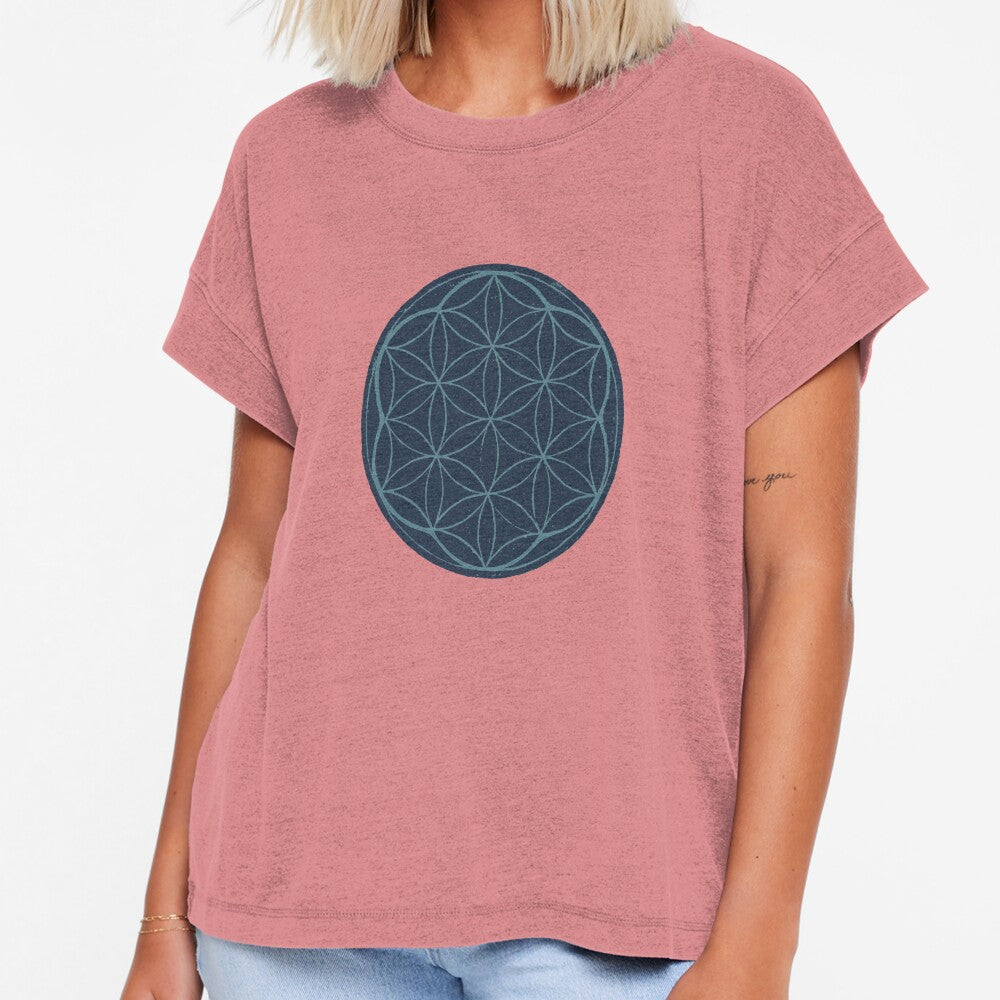 Flower of Life Linocut - Dusk + Peacock by Irene Estelle