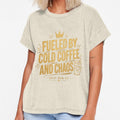 Fueled By Cold Coffee And Chaos Funny Mom Gift by ChiefMomCo