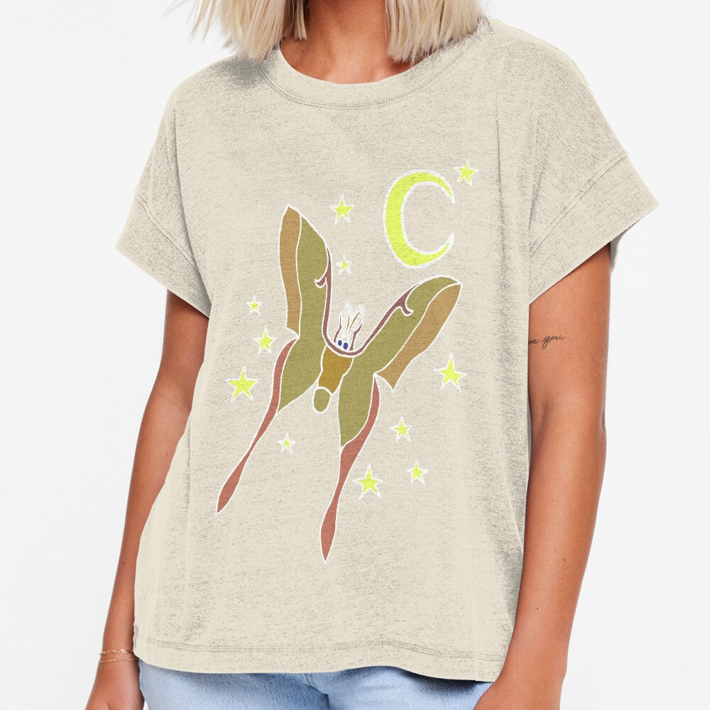 Pretty Butterfly / Chinese Moon Moth (Actias Ningpoana) Flying At Night (No Text, White Outline) by Graograman