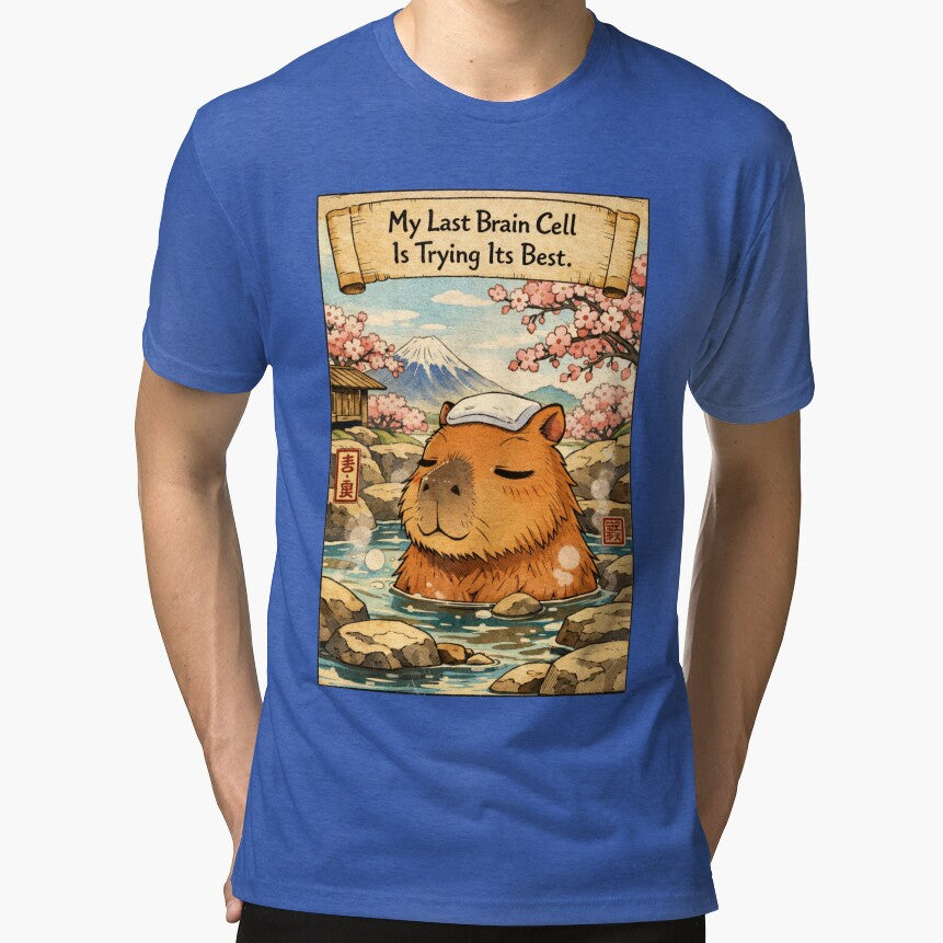 My Last Brain Cell Capybara Onsen Vintage by Print Loft