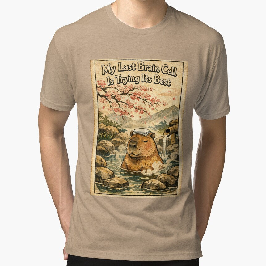 My Last Brain Cell Capybara Japanese Ukiyo-e by Print Loft