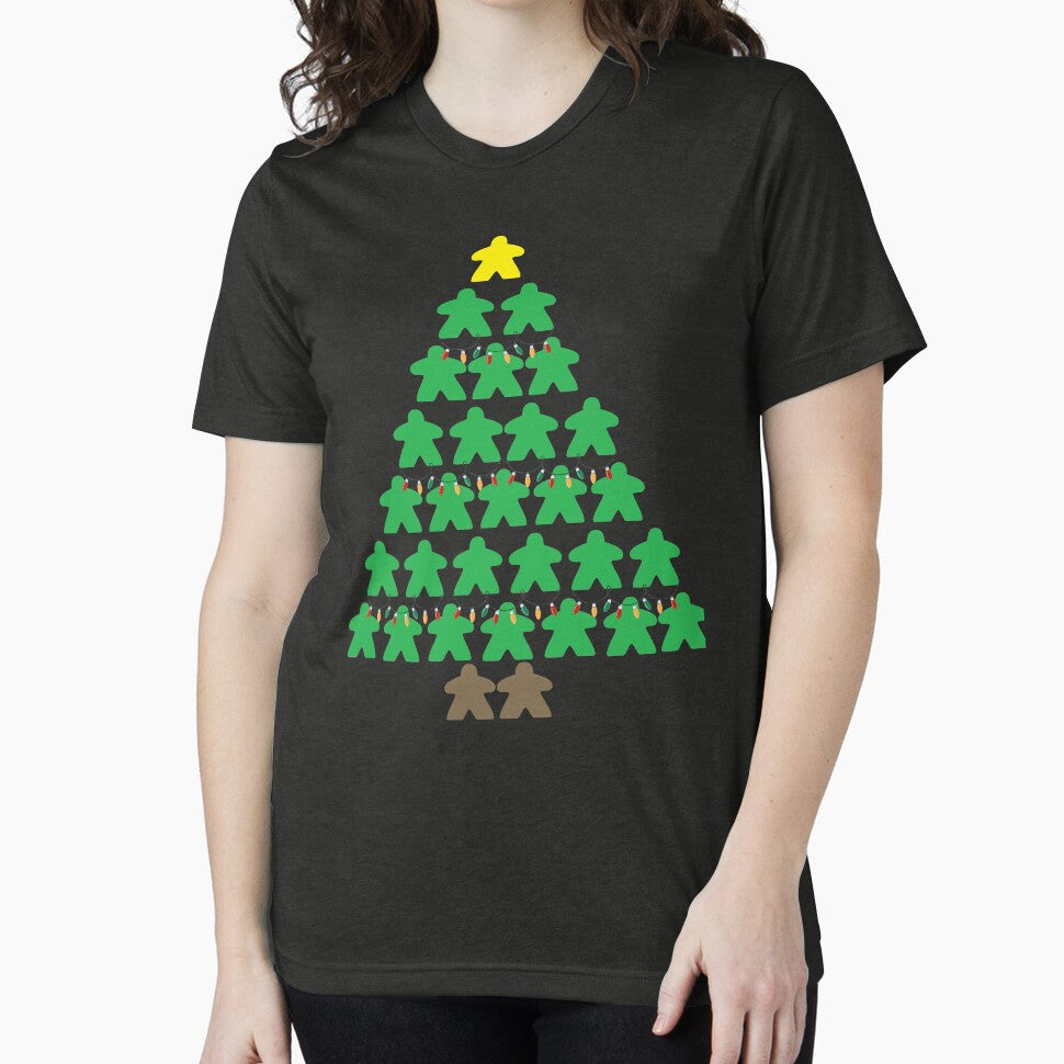 Christmas Tree Meeples with Lights Tabletop White Background by JEL-Designs