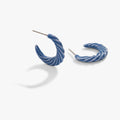 Textured Huggie Hoops Blue T-Shirts