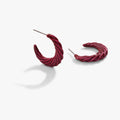 Textured Huggie Hoops Burgundy T-Shirts