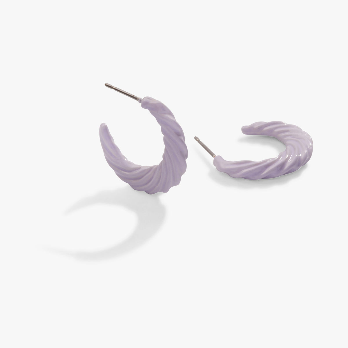 Textured Huggie Hoops Lavender T-Shirts