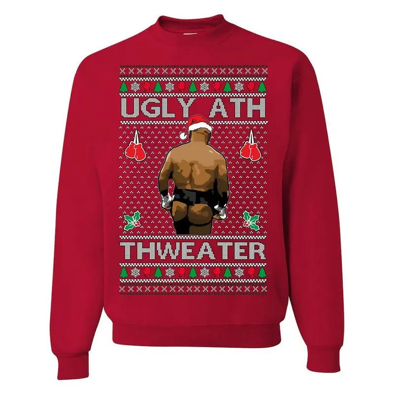 Ugly Ath Merry Chrithmith Mike Tyson Butt Viral Ugly Ass Boxing Fight Meme Funny Ugly Cotton Trend T-Shirts