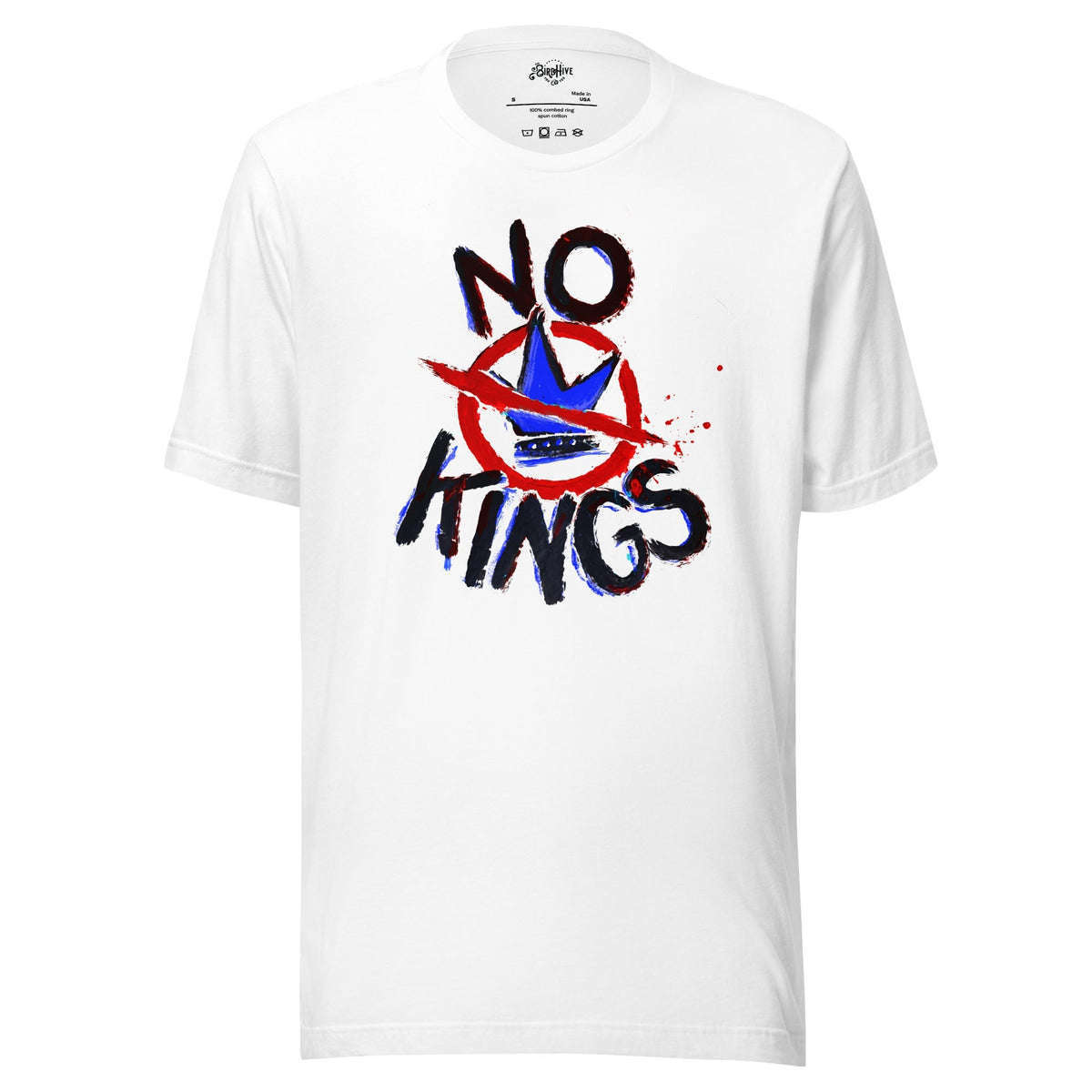 "No Kings" 100%Made USA White T-Shirts