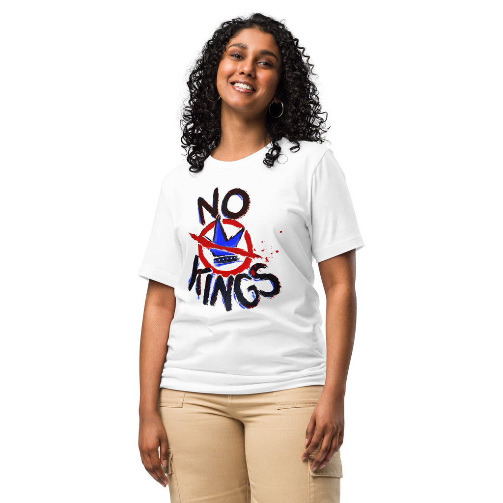 "No Kings" 100%Made USA White T-Shirts