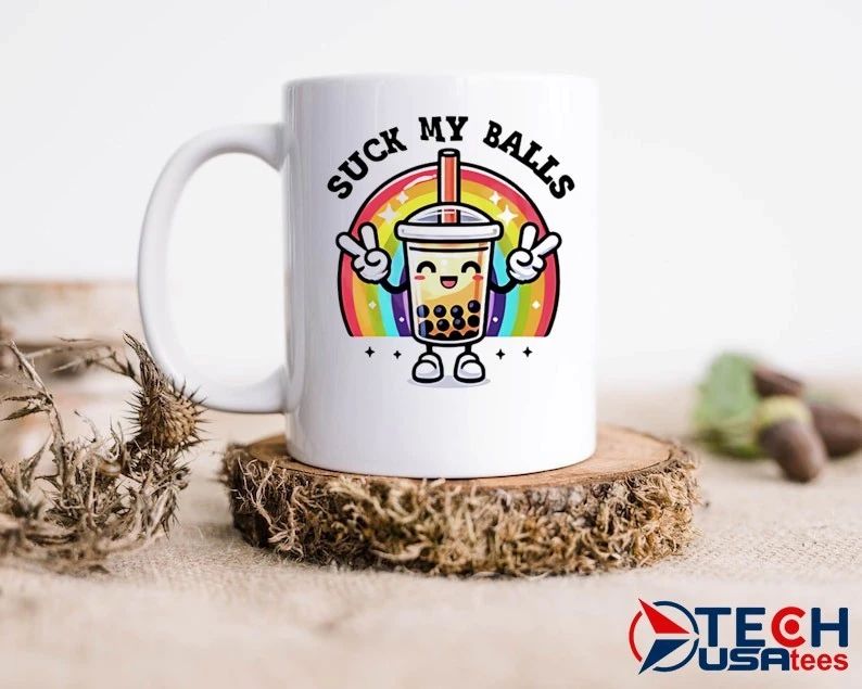 Suck my balls boba rainbow shirt