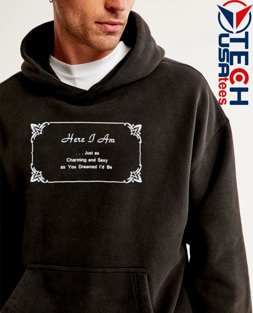 Here I am just as charming and sexy as you dreamed I’d be shirt