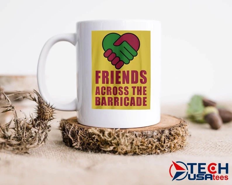 Friends Across the Barricade heart handshake shirt