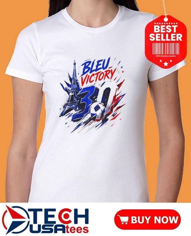 Bleu Victory 30 France Soccer Eiffel Tower shirt