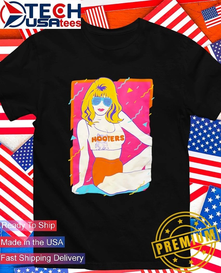 Hooters woman wearing sunglasses shirt